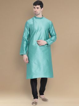 Sanwara - Mens Premium Design Kurta with Pyjama in Light Green (Set of 2)