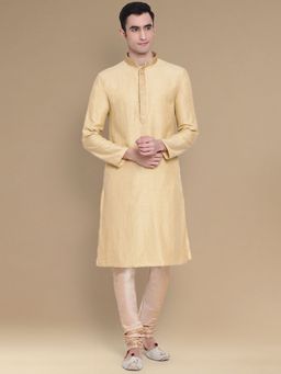 Sanwara - Mens Dapper & Stylish Beige Kurta & Pyjama (Set of 2)
