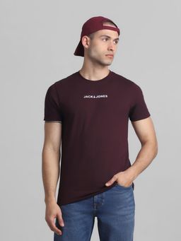 Jack & Jones - Maroon Slim Fit T-Shirt