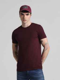 Jack & Jones - Maroon Slim Fit Stretch T-Shirt