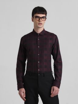 Jack & Jones - Maroon Slim Fit Shirt