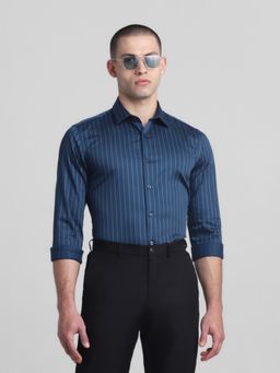 Jack & Jones - Blue Slim Fit Stretch Shirt