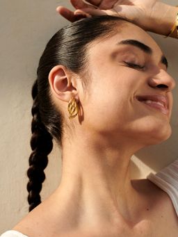 Perfectly Average - Spiral Stud Earrings| 18K Gold Plated Jewellery For Women