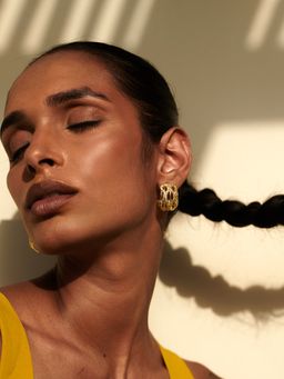 Perfectly Average - Wire Coiled Textured Earring | 18K Gold Plated Women Jewellery