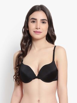 BRACHY - Women Black Underwire Padded Push-Up Plunge Multiway Bra