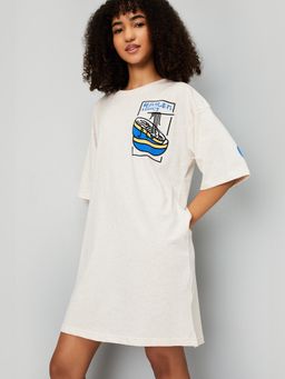 max - Women Printed Nightdress Cream