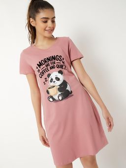 max - Women Printed Night Dress Pink