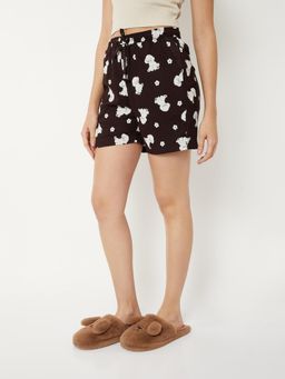 max - Women Printed Lounge Shorts Maroon