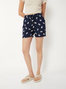 max - Women Printed Lounge Shorts Navy Blue