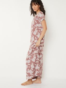 max - Women Printed Nightgown Brown
