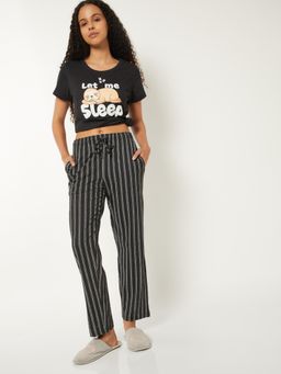 max - Women Printed Pyjama with T-Shirt Grey