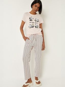 max - Women Printed Pyjama with T-Shirt Pink