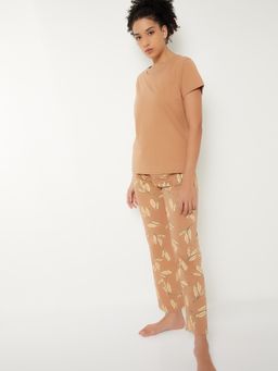 max - Women Printed Pyjama with T-Shirt Yellow