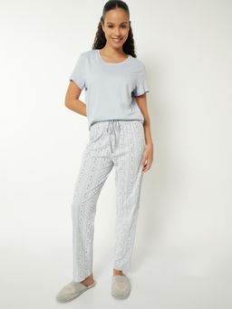 max - Women Printed Pyjama with T-Shirt Blue