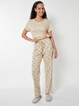 max - Women Printed Pyjama with T-Shirt Cream