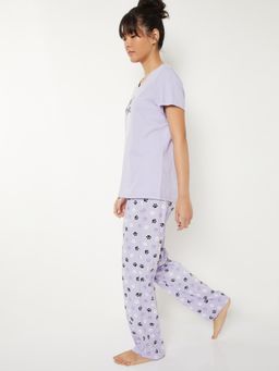 max - Women Printed Pyjama with T-Shirt Lavender