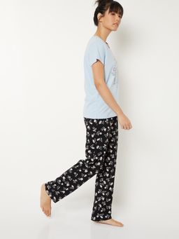 max - Women Printed Pyjama with T-Shirt Blue