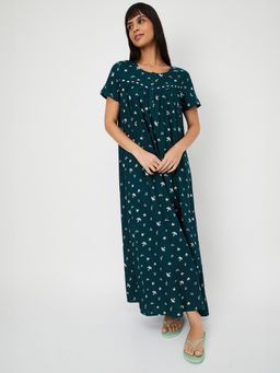 max - Women Printed Maxi Nightgown Green