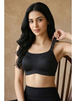 Zivame - Zelocity High Impact Quick Dry Sports Bra - Jet Black