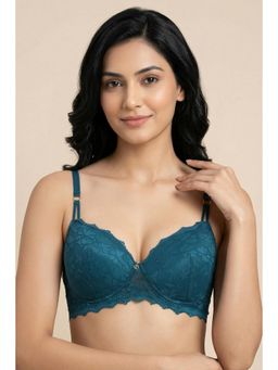 Zivame - Lace Affair Padded Non Wired 3/4Th Coverage Lace Bra - Dragonfly