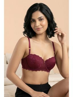 Zivame - Lace Affair Padded Regular Wired 3/4Th Coverage Lace Strapless Bra - Raspberry