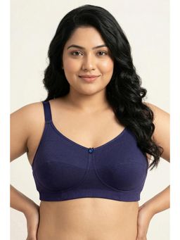 Zivame - True Curve Double Layered Non Wired Full Coverage Super Support Bra - Blue Ribbon