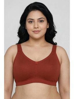 Zivame - True Curve Double Layered Non Wired Full Coverage Super Support Bra - Burnt Brick