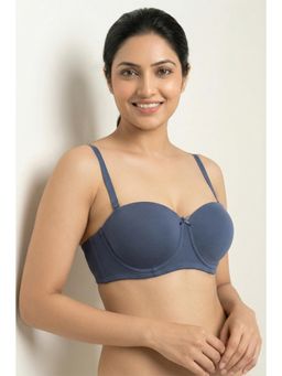 Zivame - Padded Regular Wired 3/4Th Coverage Strapless Bra - Vintage Indigo