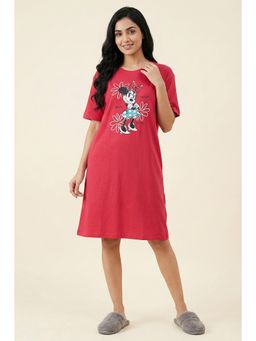 Zivame - Knit Cotton Loungewear Dress - Raspberry