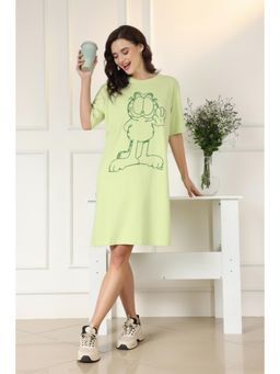 Zivame - Garfield Knit Cotton Loungewear Dress - Lettuce Green