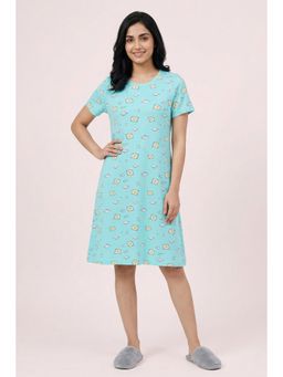 Zivame - Knit Cotton Knee Length Nightdress - Island Paradise