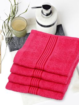 KOPA - Quick Dry 100% Cotton Soft Terry Towel -4Pc Face Towel D'Ross Solid-Pink