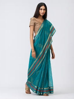 Fabindia - Cotton Silk Block Printed Sari