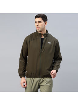Dida - Olive Athleisure Classic Stretchable Regular Comfort Dry-Fit Sports Jacket