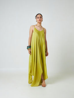 Moment Bombay - Green Aria Handkerchief Dress