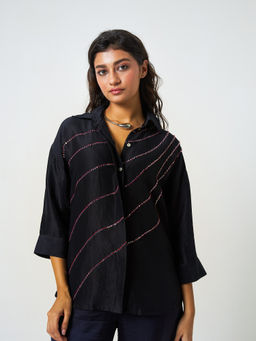 Moment Bombay - Black Colaba Silk Shirt