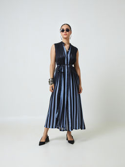 Moment Bombay - Blue Shay Dress with Belt