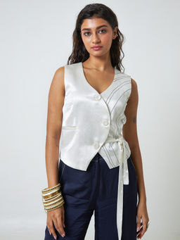 Moment Bombay - White Tailored Waistcoat