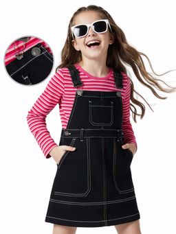 Hola Bonita - Knee Length Full Sleeves Dress With Belt And T-Shirt