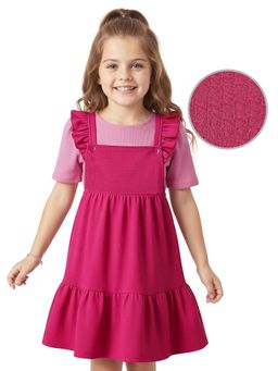 Hola Bonita - Knee Length Half Sleeves Dress With T-Shirt