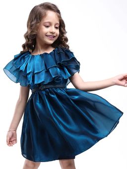 Hola Bonita - Knee Length Cap Sleeves Dress With Belt