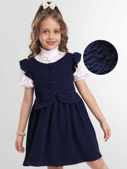 Hola Bonita - Knee Length Half Sleeves Dress With Belt