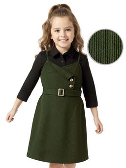 Hola Bonita - Knee Length Three Length Sleeves Dress With T-Shirt And Belt