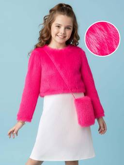 Hola Bonita - Knee Length Full Sleeves Dress With Sling Bag And Jacket
