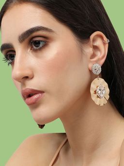 Sohi - Gold Plated Designer Stone Party Drop Earring For Women
