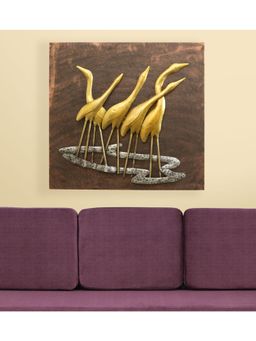 Vedas - W-Flamingo Wall Frame Decor Gold