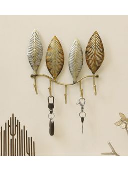 Vedas - Four Ginko Decorative Metal Wall Keyholder