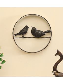 Vedas - Couple Bird Decor with Rattan Wall Hanging