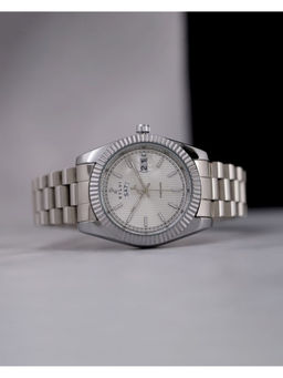 Sylvi - White & Silver Starboard Steel Casual Watch (STB-White-silver)