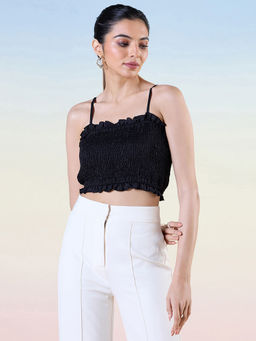 Navyasa By Liva - Blue Modal Solid Crop Top
